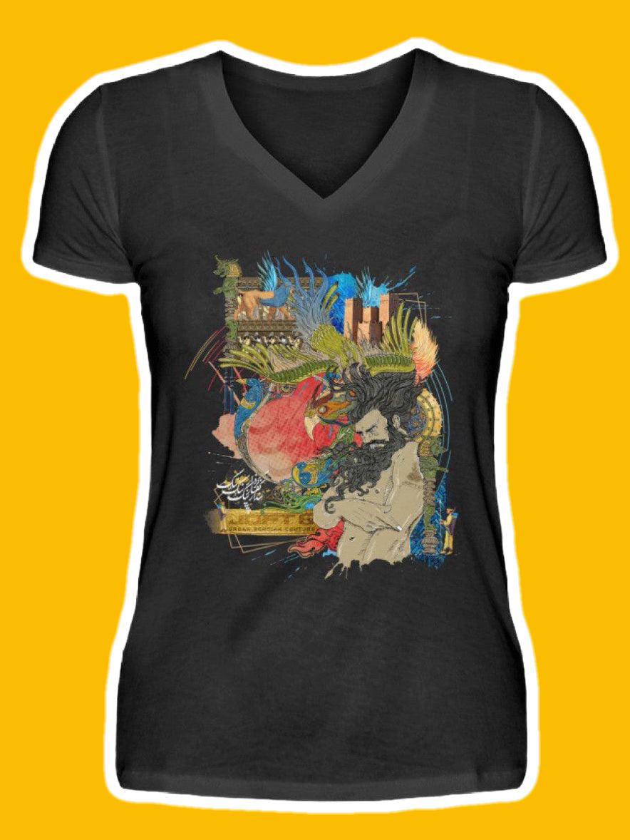 0007-Oghab - V-Neck Women Shirt