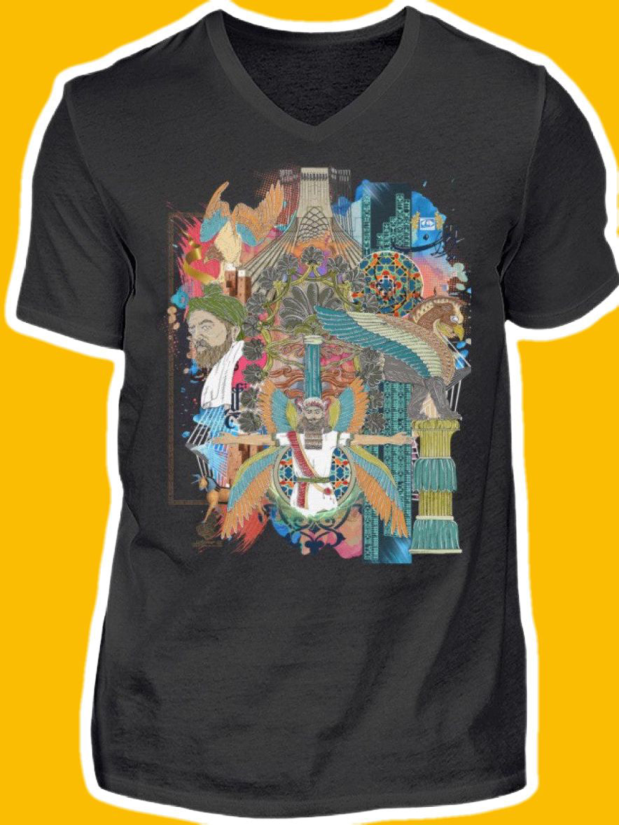 0001-Azadi - Men V-Neck Shirt