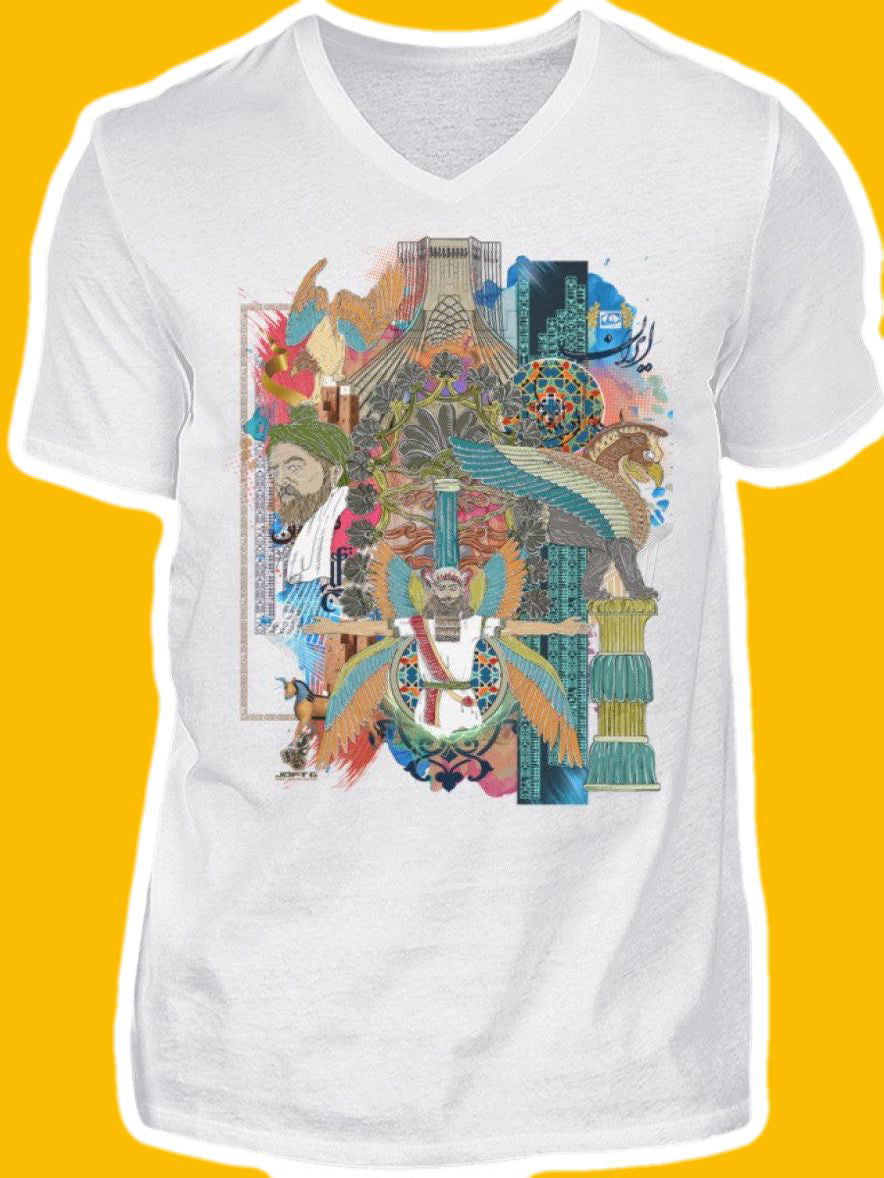 0001-Azadi - Men V-Neck Shirt