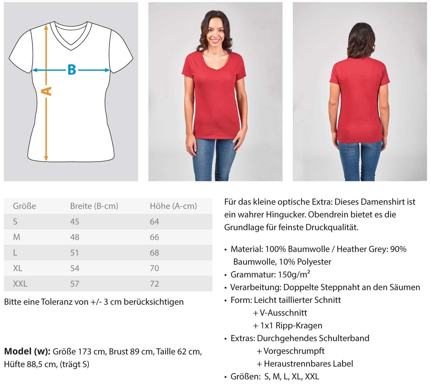 0001-Azadi - V-Neck Damenshirt V-Neck Damenshirt Shirtee