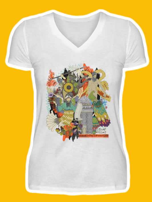 0013-Tavus  - V-Neck Women Shirt