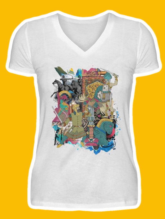 0011-Glim  - V-Neck Women Shirt